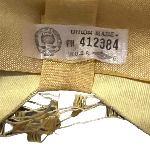 Vintage 1950’s 60’sUnion Made  Yellow Pillbox neat Details Made in The USA, Sz 6 main image 7